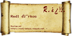 Redl Árkos névjegykártya